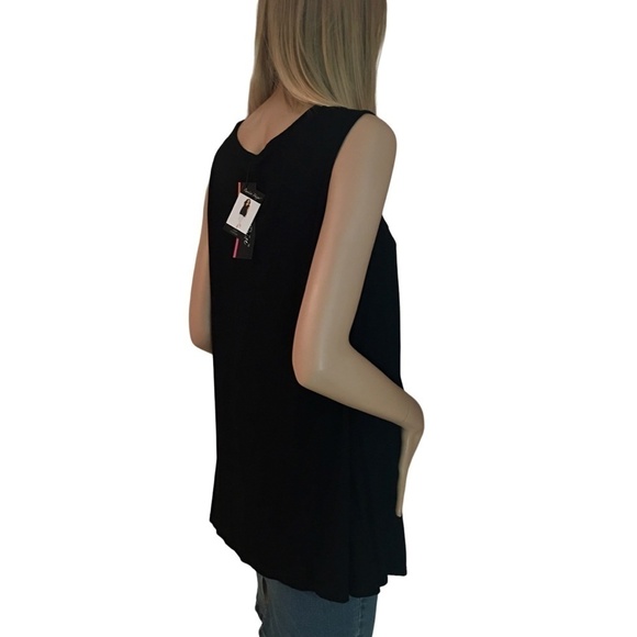 CHARLIE Paige Versatile Sleeveless Top Chemise Tunic Keyhole Flounce - Picture 5 of 10